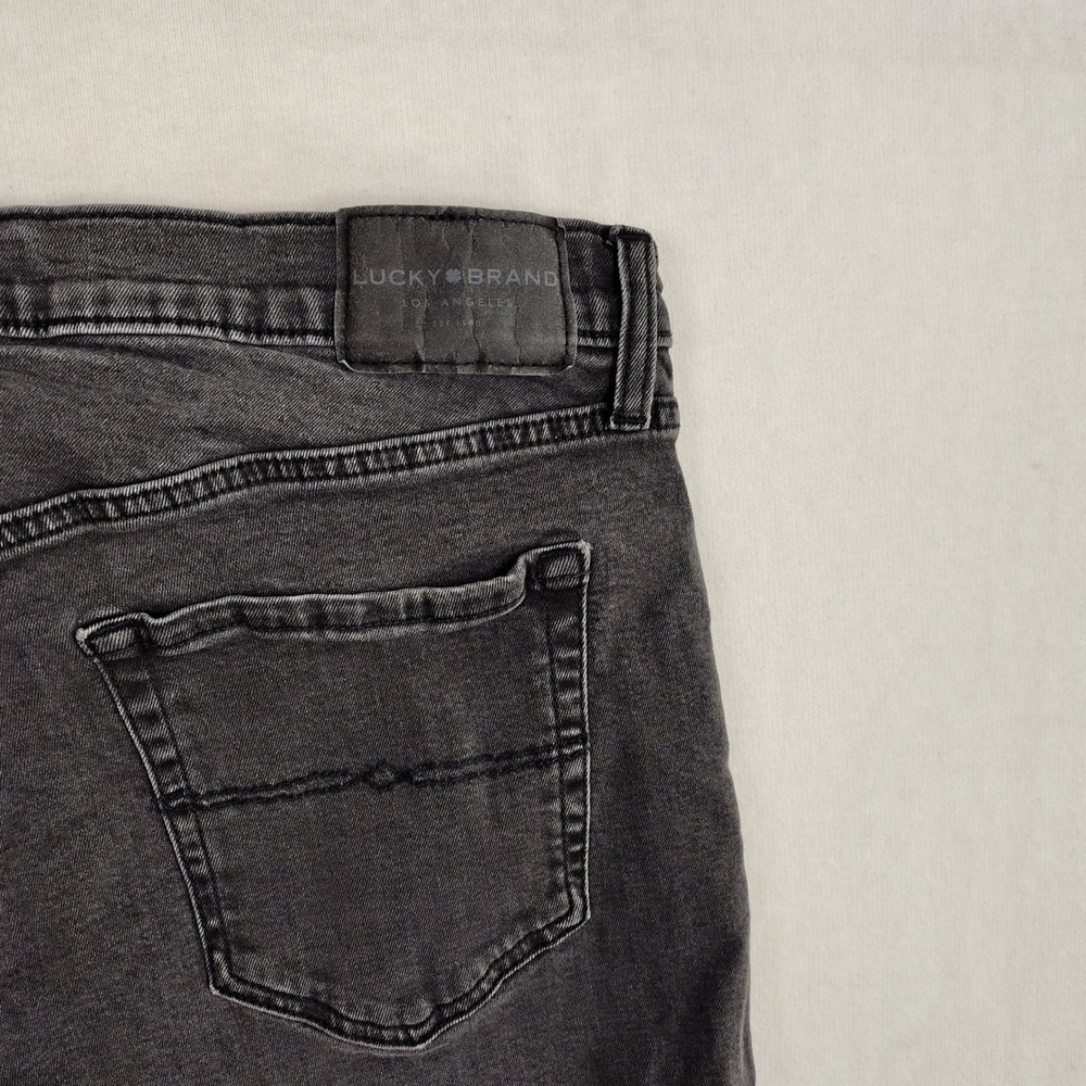 Lucky Brand 110 Slim Jeans Mens 34x32 Faded Black Denim Pants 73023 - Picture 7 of 8
